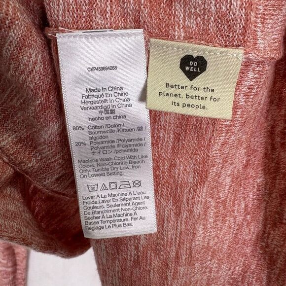 New Madewell Heathered Pink Open Cardigan Sweater Size XXS - Picture 8 of 9